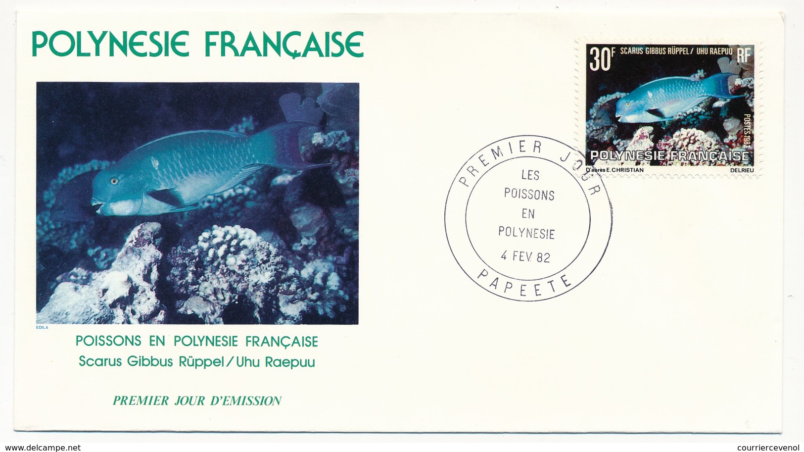 POLYNESIE FRANCAISE - 3 FDC - Les Poissons En Polynésie - 4 Février 1982 - Papeete - FDC