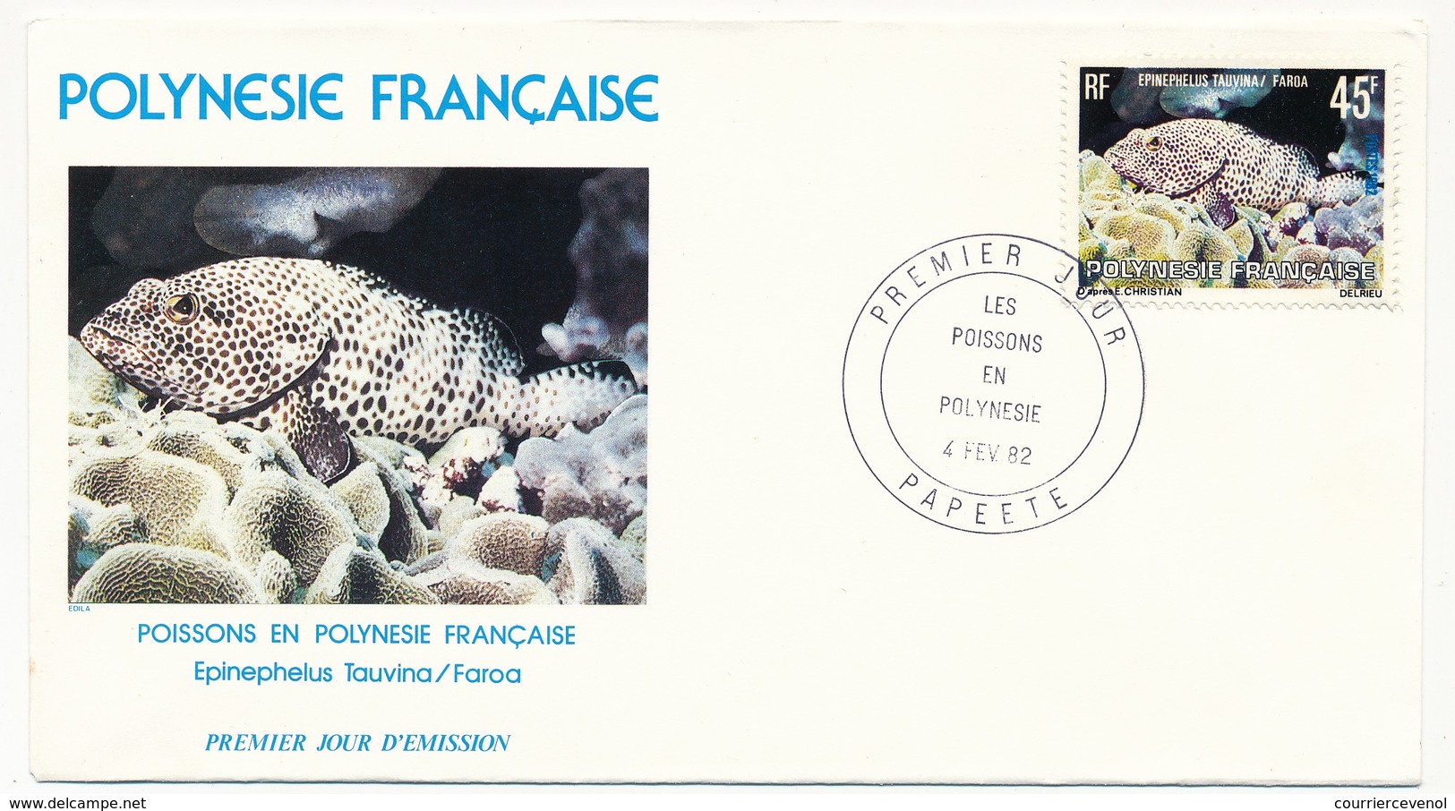 POLYNESIE FRANCAISE - 3 FDC - Les Poissons En Polynésie - 4 Février 1982 - Papeete - FDC