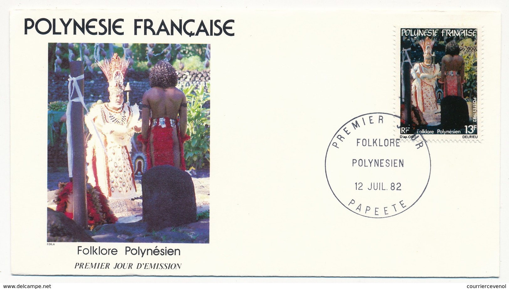 POLYNESIE FRANCAISE - 3 FDC - Folklore Polynésien - 2 Juillet 1982 - Papeete - FDC