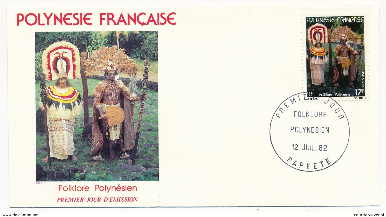 POLYNESIE FRANCAISE - 3 FDC - Folklore Polynésien - 2 Juillet 1982 - Papeete - FDC
