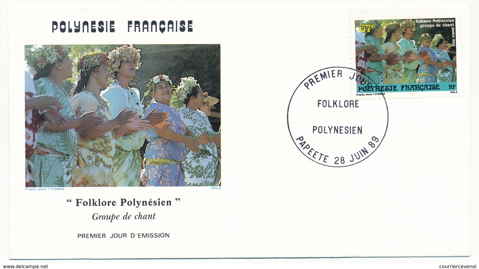 POLYNESIE FRANCAISE - 3 FDC - Folklore Polynésien - 28 Juin 1989 - Papeete - FDC