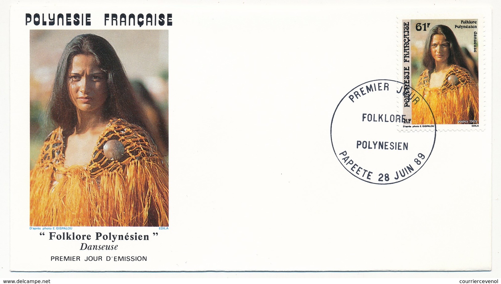 POLYNESIE FRANCAISE - 3 FDC - Folklore Polynésien - 28 Juin 1989 - Papeete - FDC