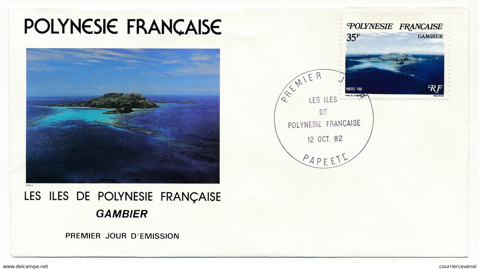 POLYNESIE FRANCAISE - 3 FDC - Les Iles De Polynésie Française - 12 Octobre 1982 - Papeete - FDC