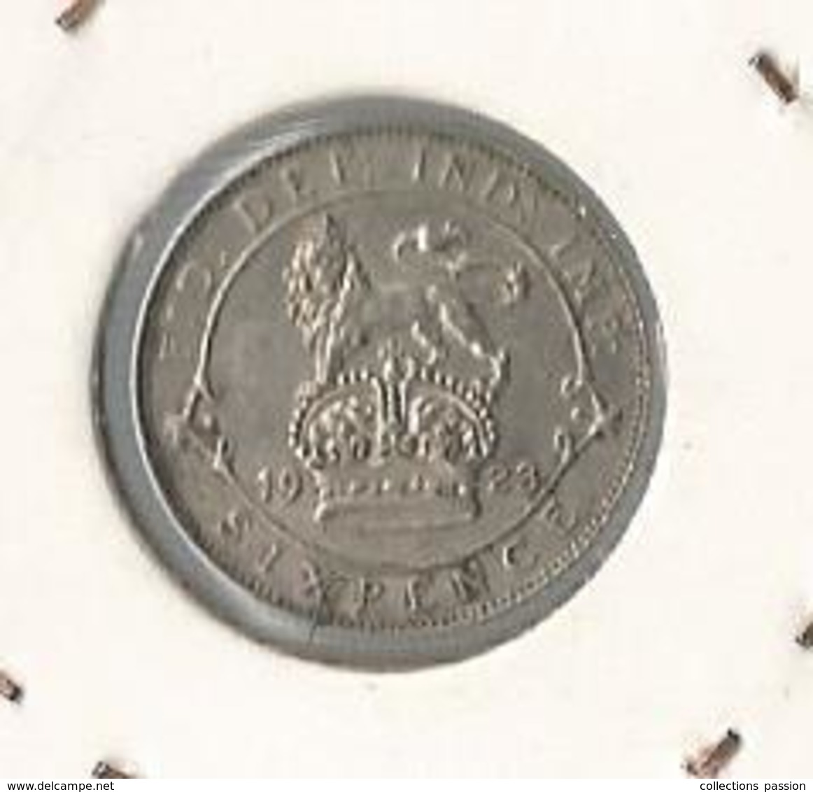 Monnaie , Grande Bretagne , SIX , 6 Pence , 1923, GEORGIUS V DEI GRA BRITT OM N: REX, 2 Scans - Autres & Non Classés
