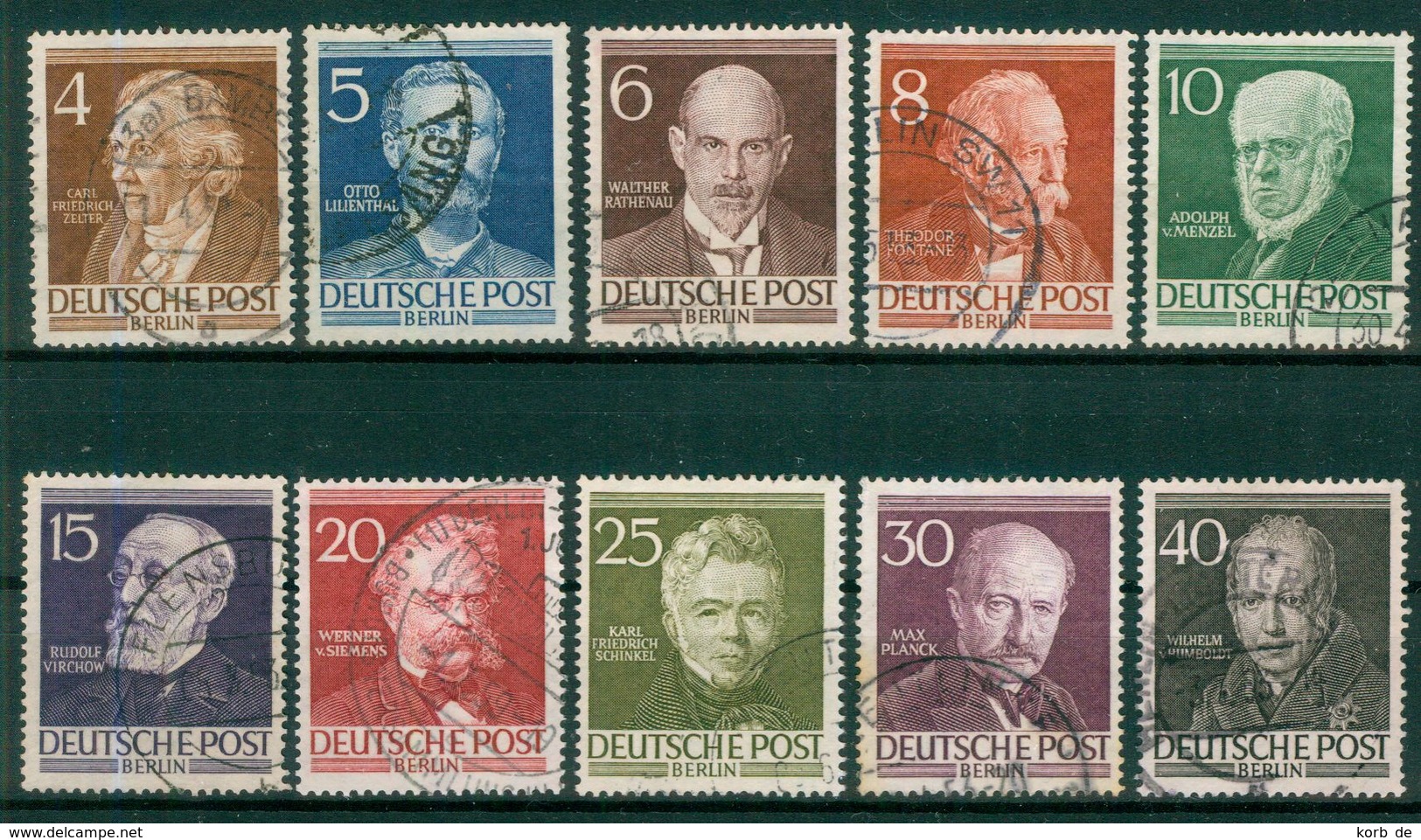 Berlin 1952 / MiNr.  91 - 100   O / Used  (d2033) - Oblitérés