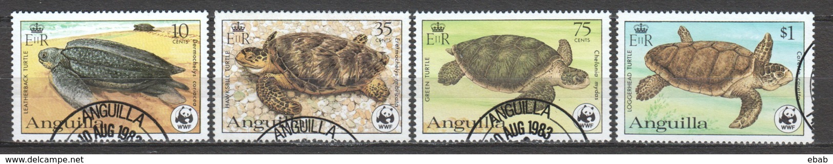 Anguilla 1983 Mi 541-544A WWF TURTLES - Used Stamps