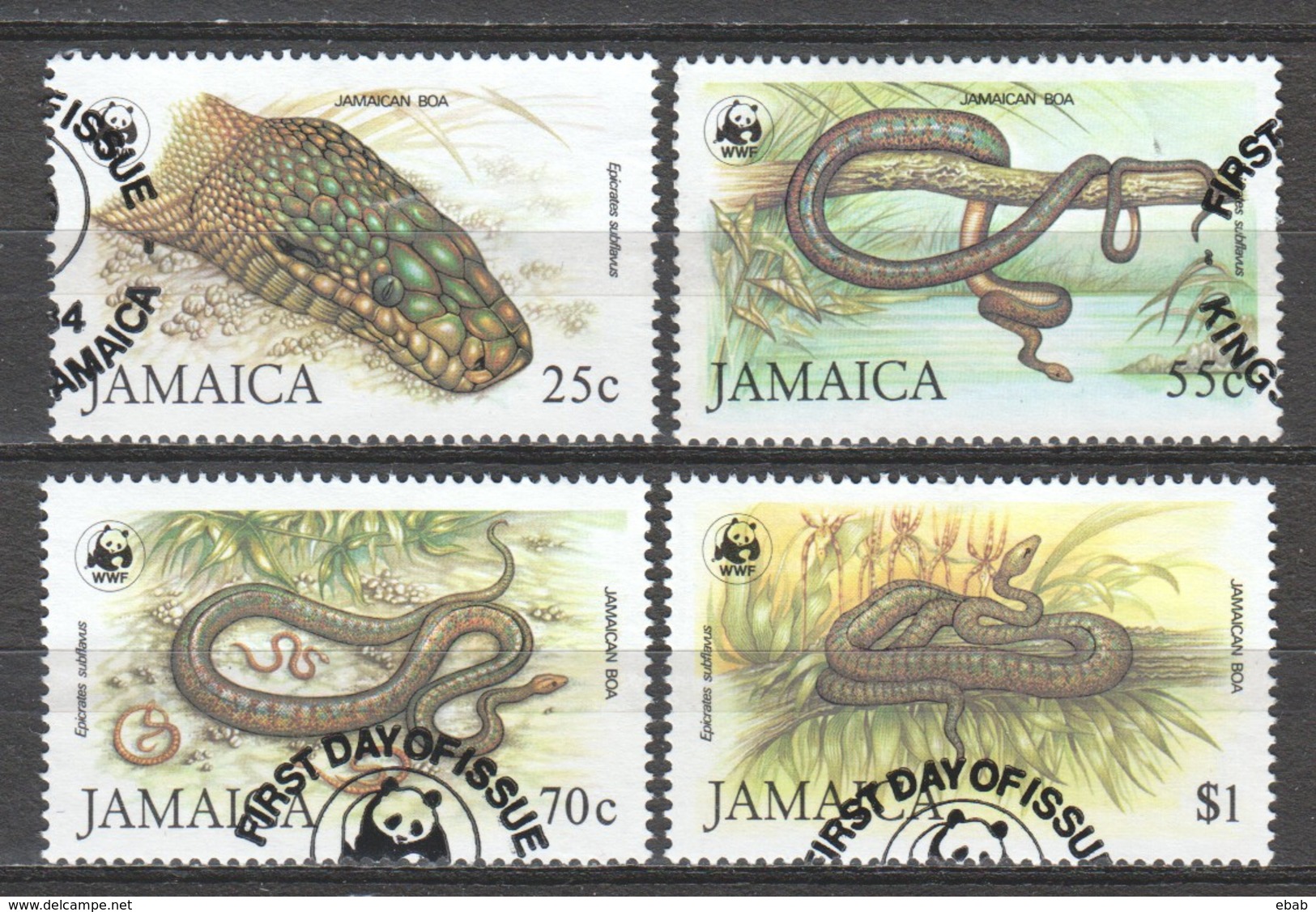 Jamaica 1984 Mi 591-594-I WWF SNAKES (1) - Gebruikt