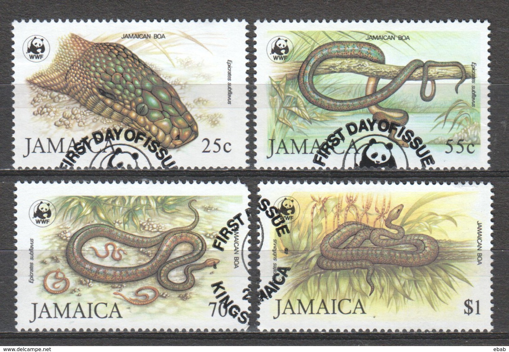 Jamaica 1984 Mi 591-594-I WWF SNAKES (SEE SCAN) - Gebruikt