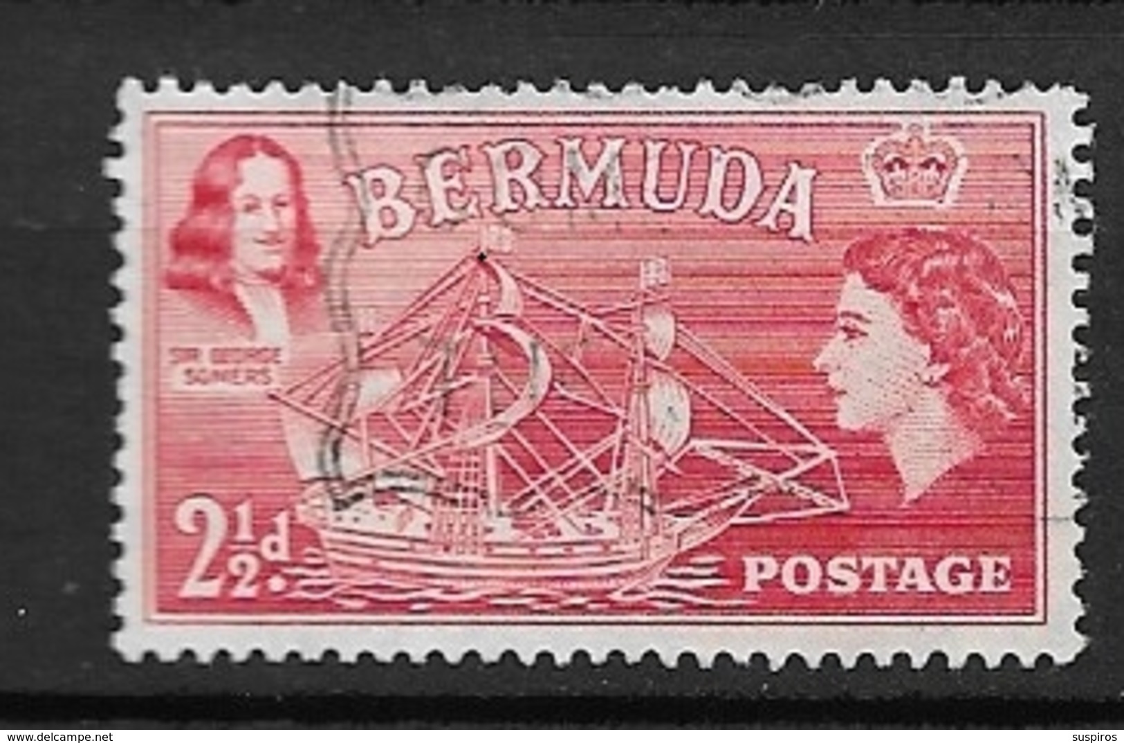BERMUDA   1953 Local Motives And Queen Elizabeth II   USED      Sir George Somers And "Sea Venture" - Bermuda