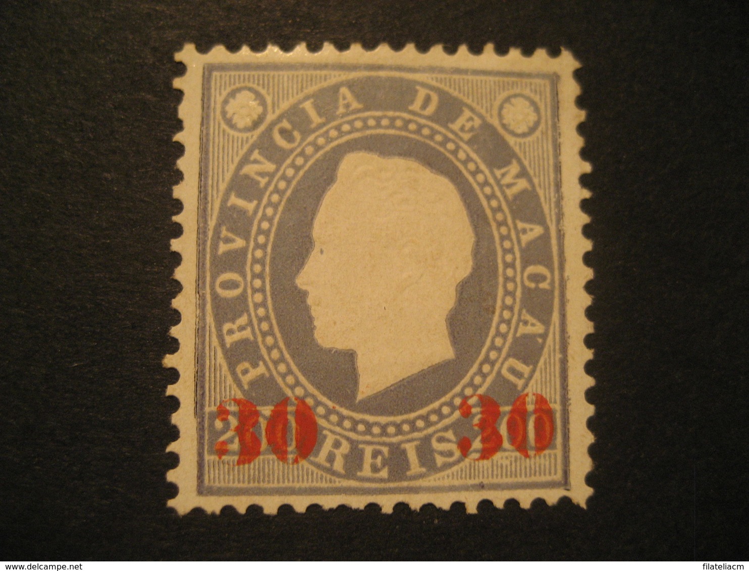 30 O.p. 200 Reis MACAU 1891/3 Yvert 45 (Perf. 12 1/2 Cat. Year 2008: 55 Eur) Stamp Macao Portugal China Area - Unused Stamps