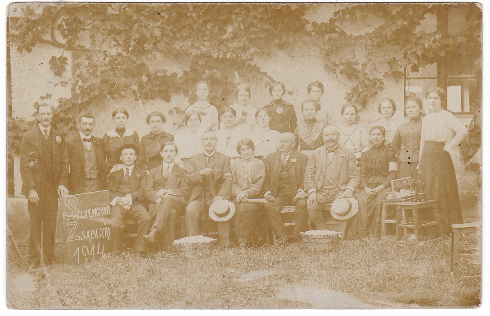 8817 Sebia, Zsablya, Zabalj Photo Postcard Mailed 1914: Representatives Of The Silk Factory - Serbia