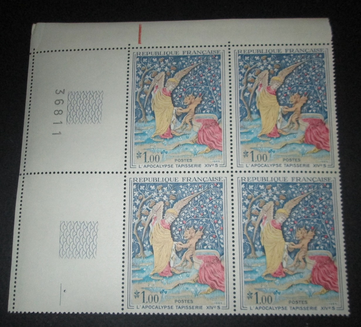 France 1968 Neuf** N° 1458 TABLEAU APOCALYPSE Bloc De 4 Timbres - Feuilles Complètes