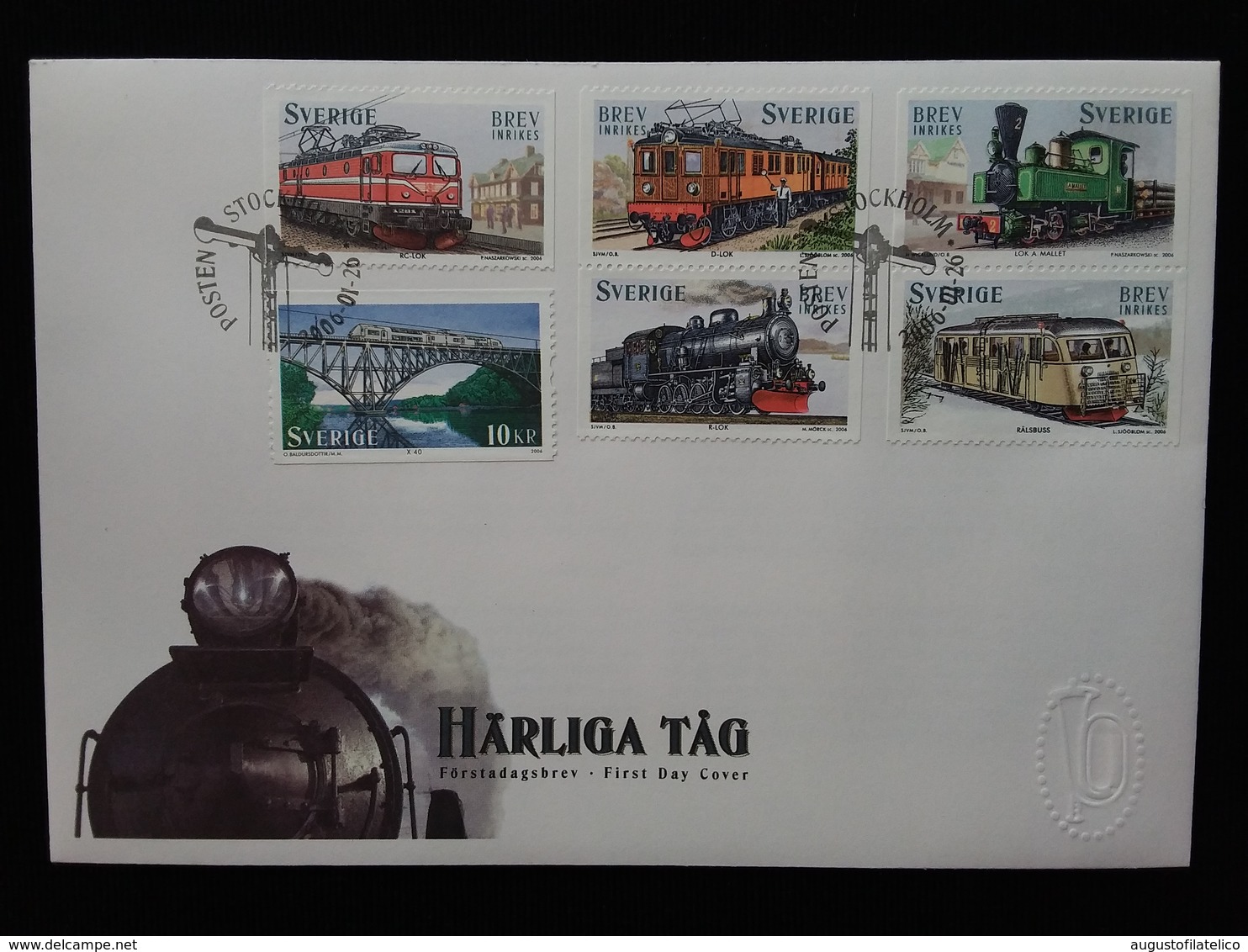 SVEZIA - 150° Anniversario Ferrovie Svedesi + Spese Postali - FDC