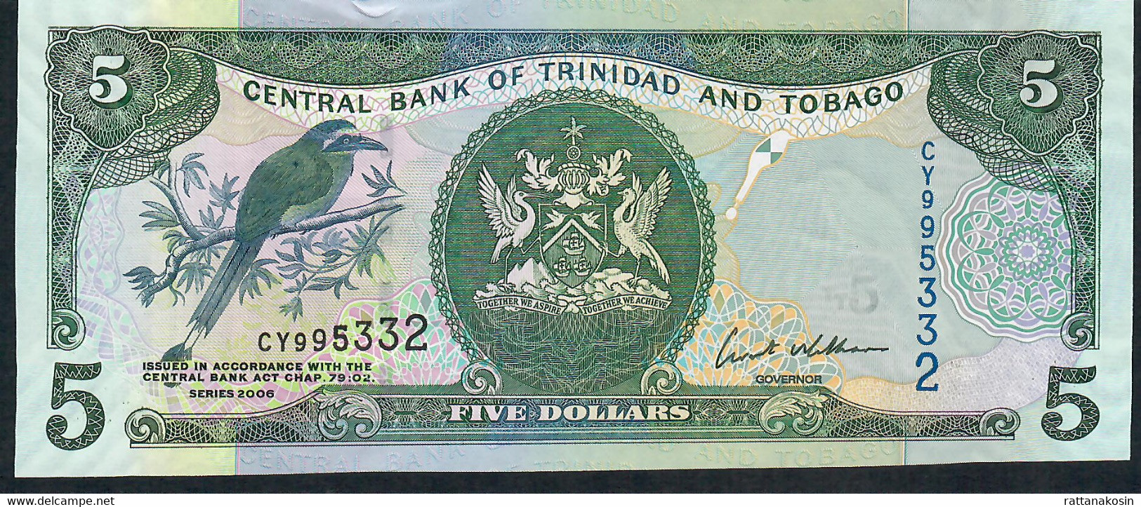 TRINIDAD AND TOBAGO P47 5 DOLLARS 2006 #CY     UNC. - Trinité & Tobago