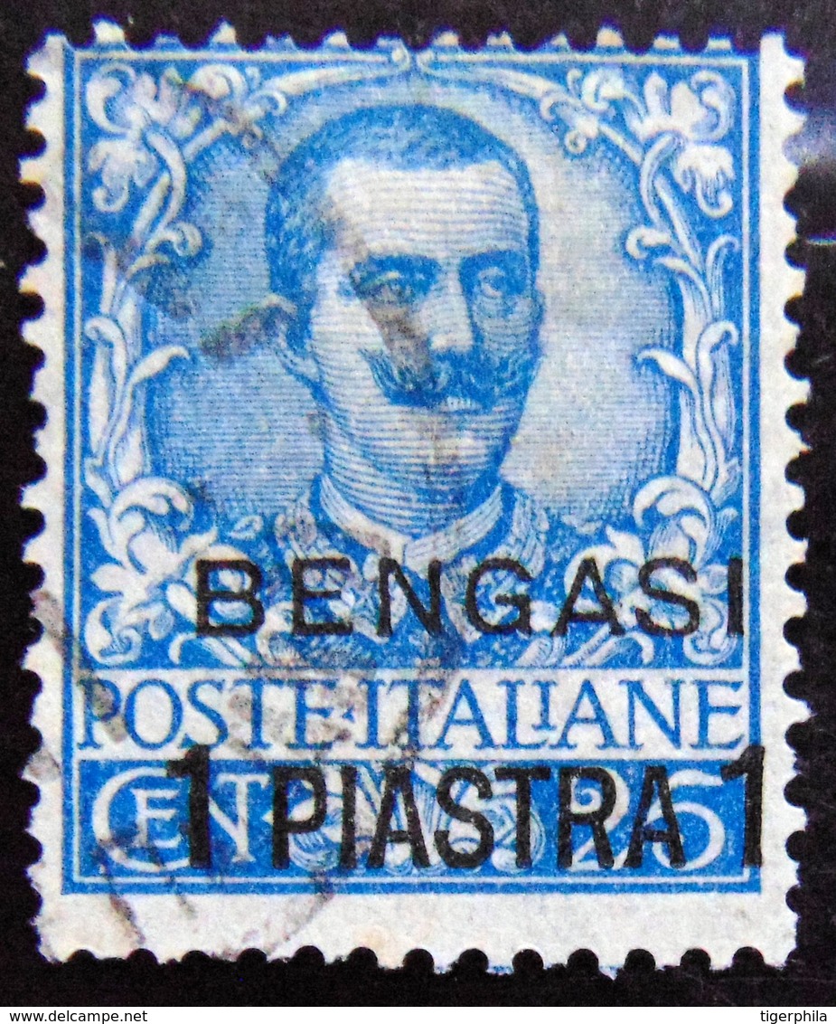 BENGAZI 1901 1pi On 25c Emnauel III Used - Libya