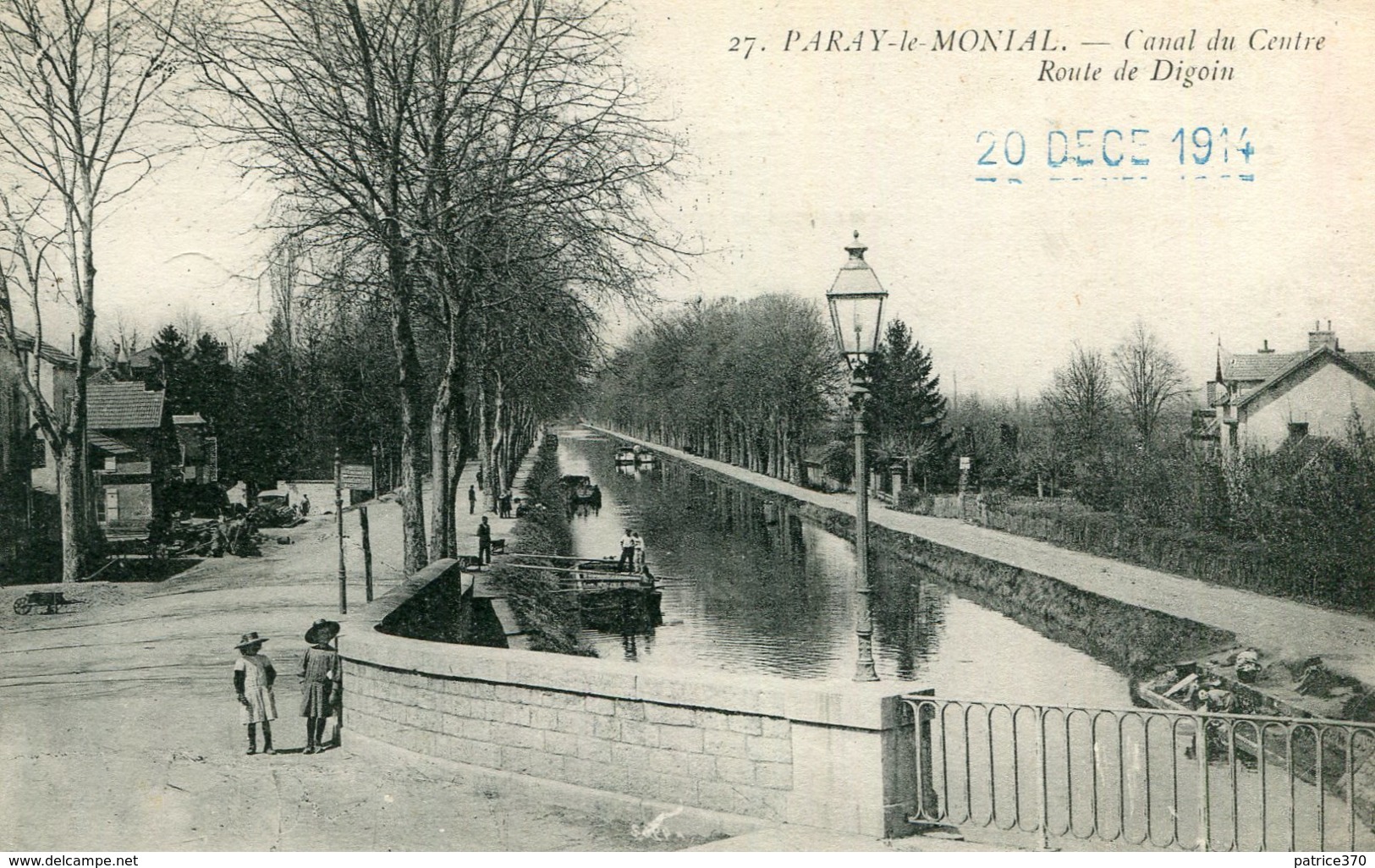 PARAY LE MONIAL - Canal Du Centre Route De Digoin Péniche Soldat écrit à Chateauroux Cachet Militaire - Paray Le Monial