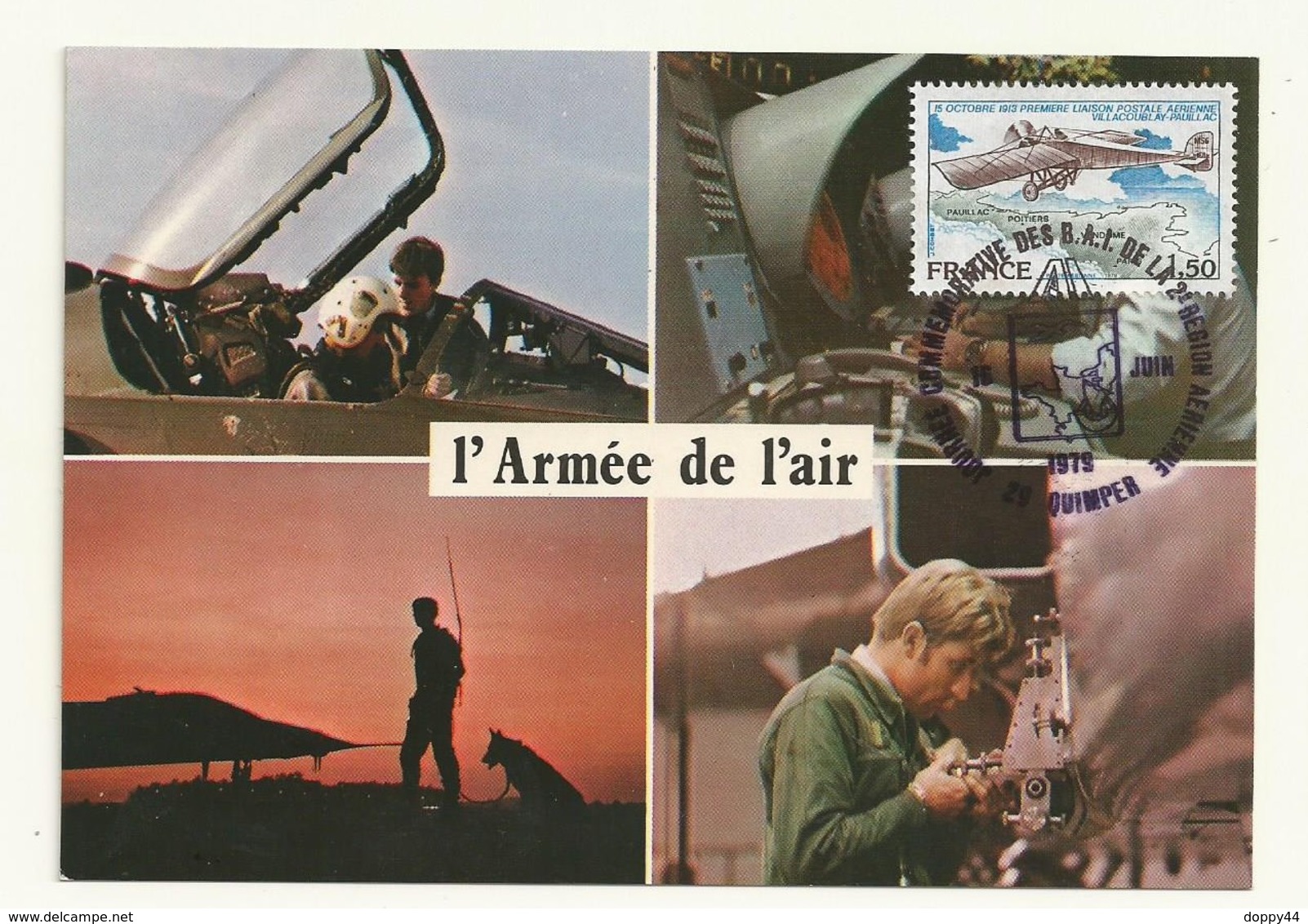 CARTE POSTALE METIERS DE L'ARMEE DE L'AIR   NEUVE + CACHET COMMEMORATIF - Police - Gendarmerie