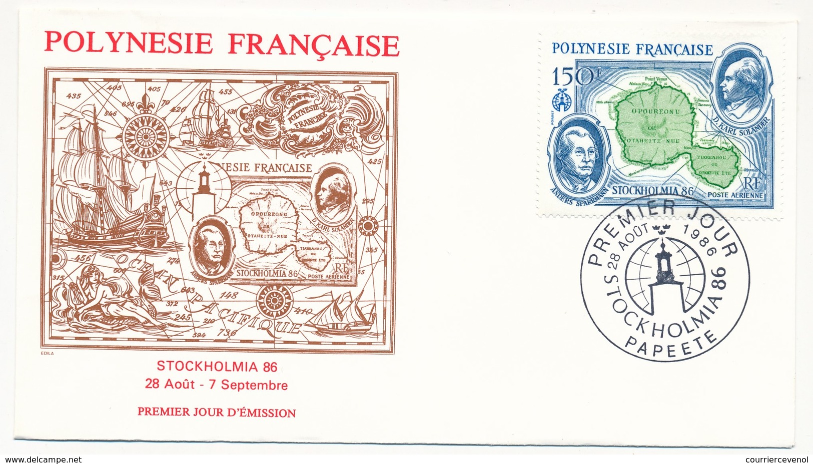 POLYNESIE FRANCAISE - FDC - Exposition Stockholmia 86 - 28 Aout 1986 - Papeete - FDC