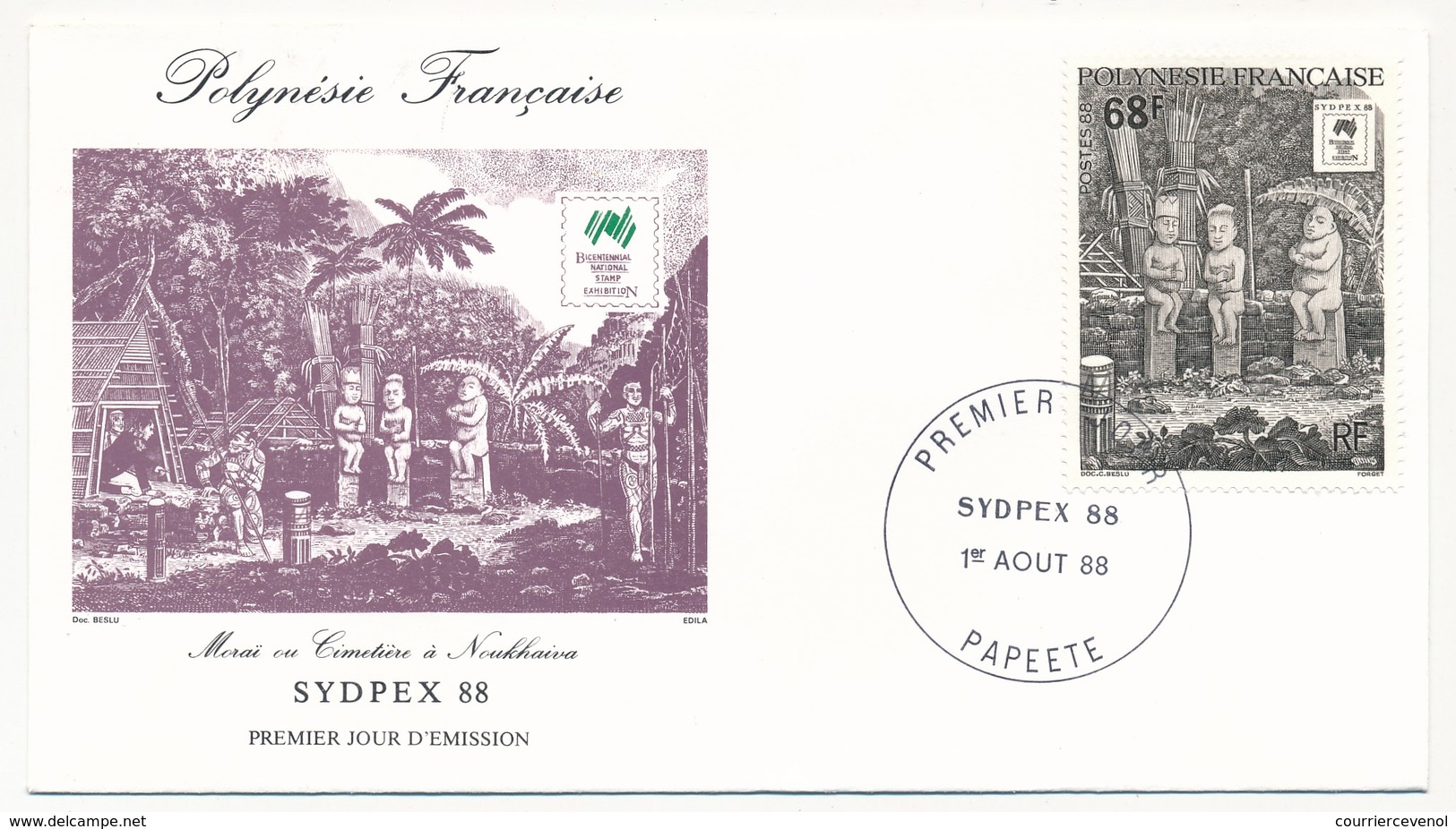 POLYNESIE FRANCAISE - FDC - Exposition SYDPEX 88  - 1er Août 1988 - Papeete - FDC