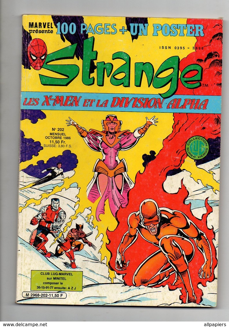 Strange N°202 Les étranges X-Men Et La Division Alpha - L'araignée - Daredevil - Vers Le Futur De L'humanité De 1986 - Strange