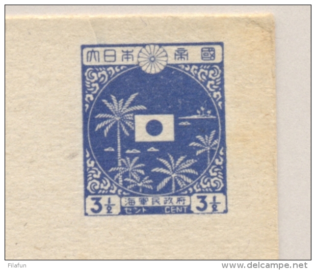 Nederlands Indië / Japanse Bezetting - 1943 - 3,5+3,5 Cent Japanse Vlag En Palmen, Briefkaart G23 - Ongebruikt - Indes Néerlandaises
