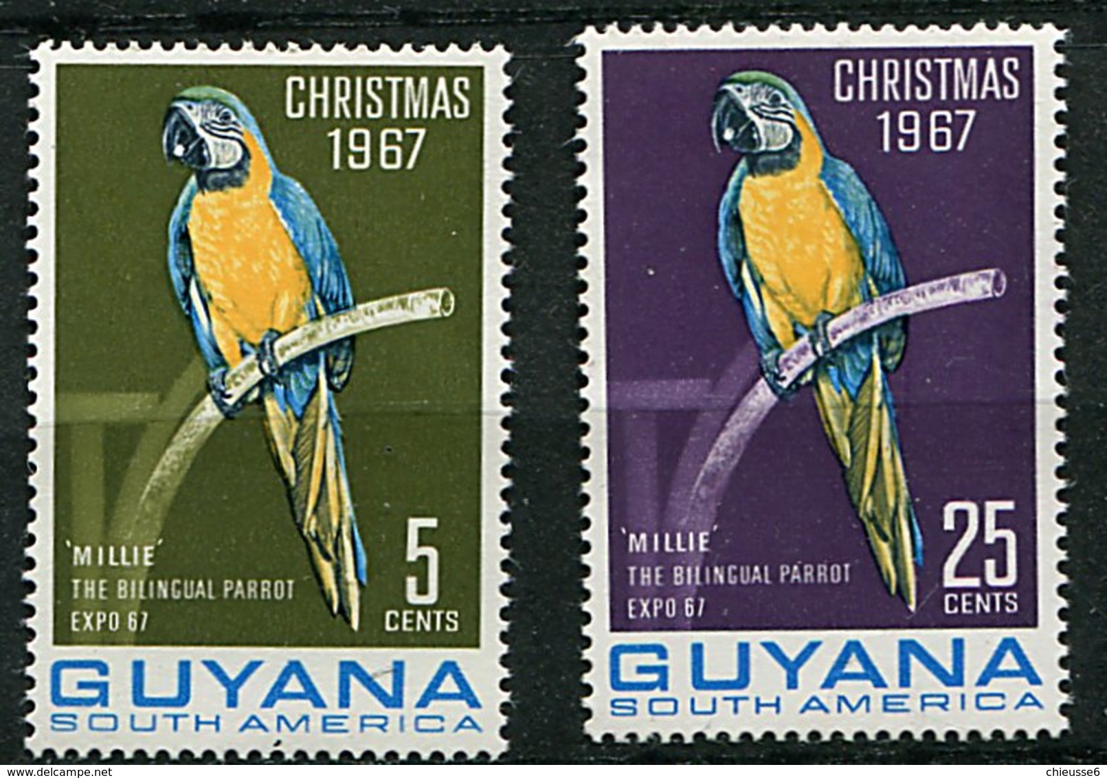 Guyane ** N°  258/259 - 280/281 - Perroquets - Guyane (1966-...)