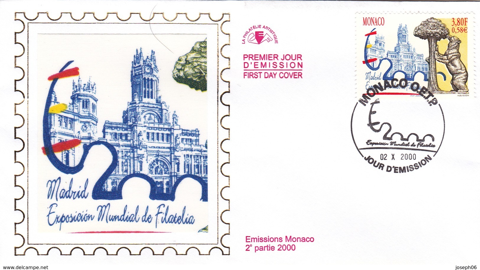 MONACO    2000  Enveloppe  Y.T. N° 2269  Oblitéré - Usati