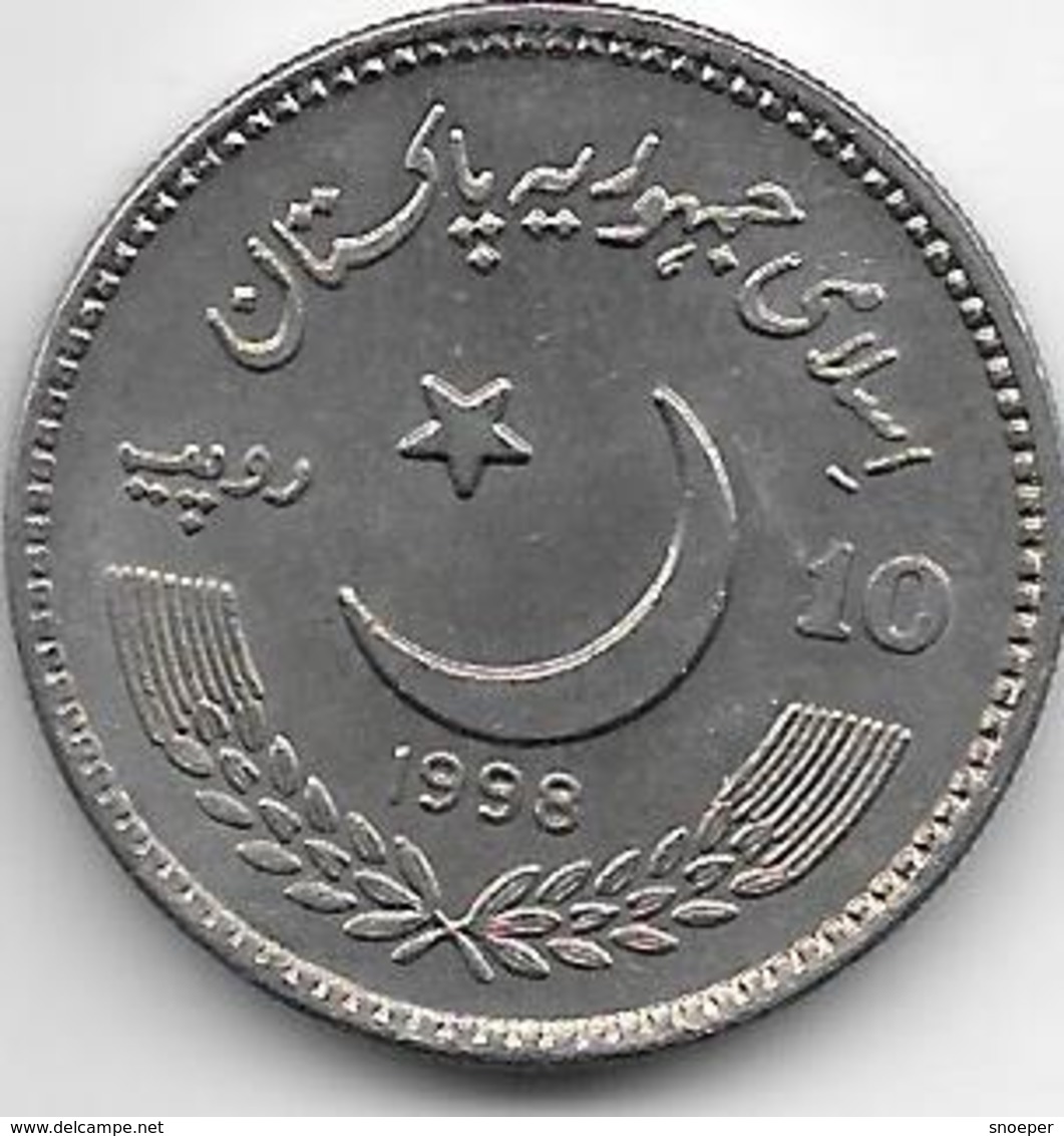 *pakistan 10 Rupee 1998 Km 61 Unc - Pakistan