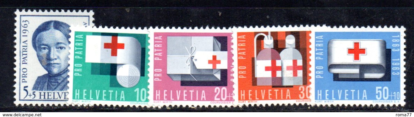 545/1500 - SVIZZERA 1963 ,  Unificato N. 711/715  ***  MNH  Pro Patria  Croce Rossa - Nuovi