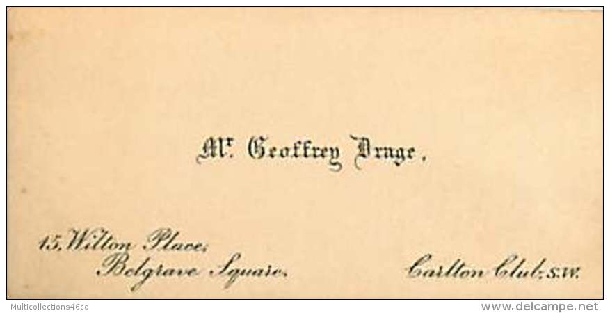 300918C - CARTE DE VISITE XIXe - GEOFFREY DRAGE CARLTON CLUB SW - Tarjetas De Visita