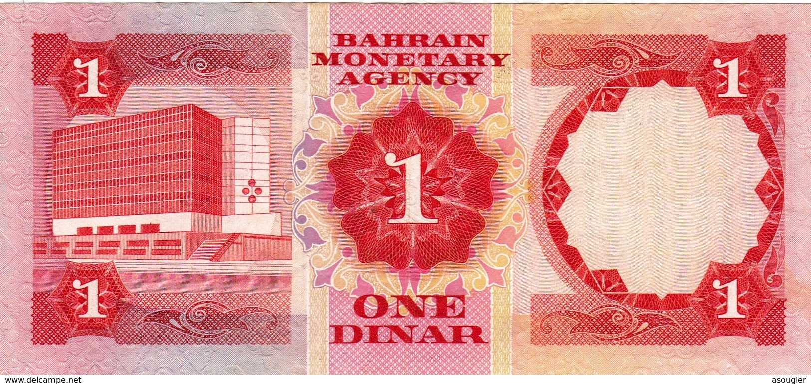 BAHRAIN 1 DINAR L.1973 VF P-8 "free Shipping Via Regular Air Mail (buyer Risk)" - Bahreïn
