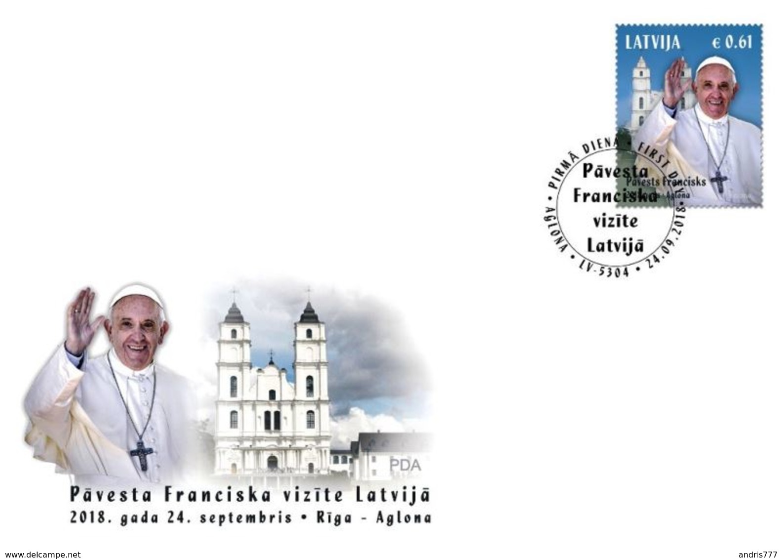 Latvia Lettland Lettonie 2018 (13) Pope Francis Visit To Latvia (unaddressed FDC) - Lettonie