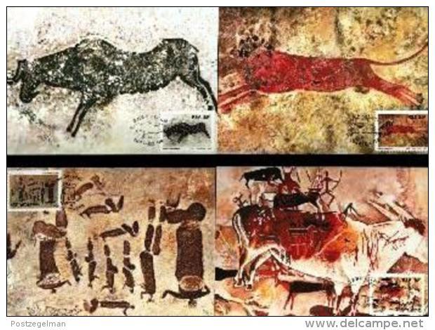 RSA, 1987, Mint Maxi Cards, MI Nr. 59-62,  Cave Paintings - Covers & Documents