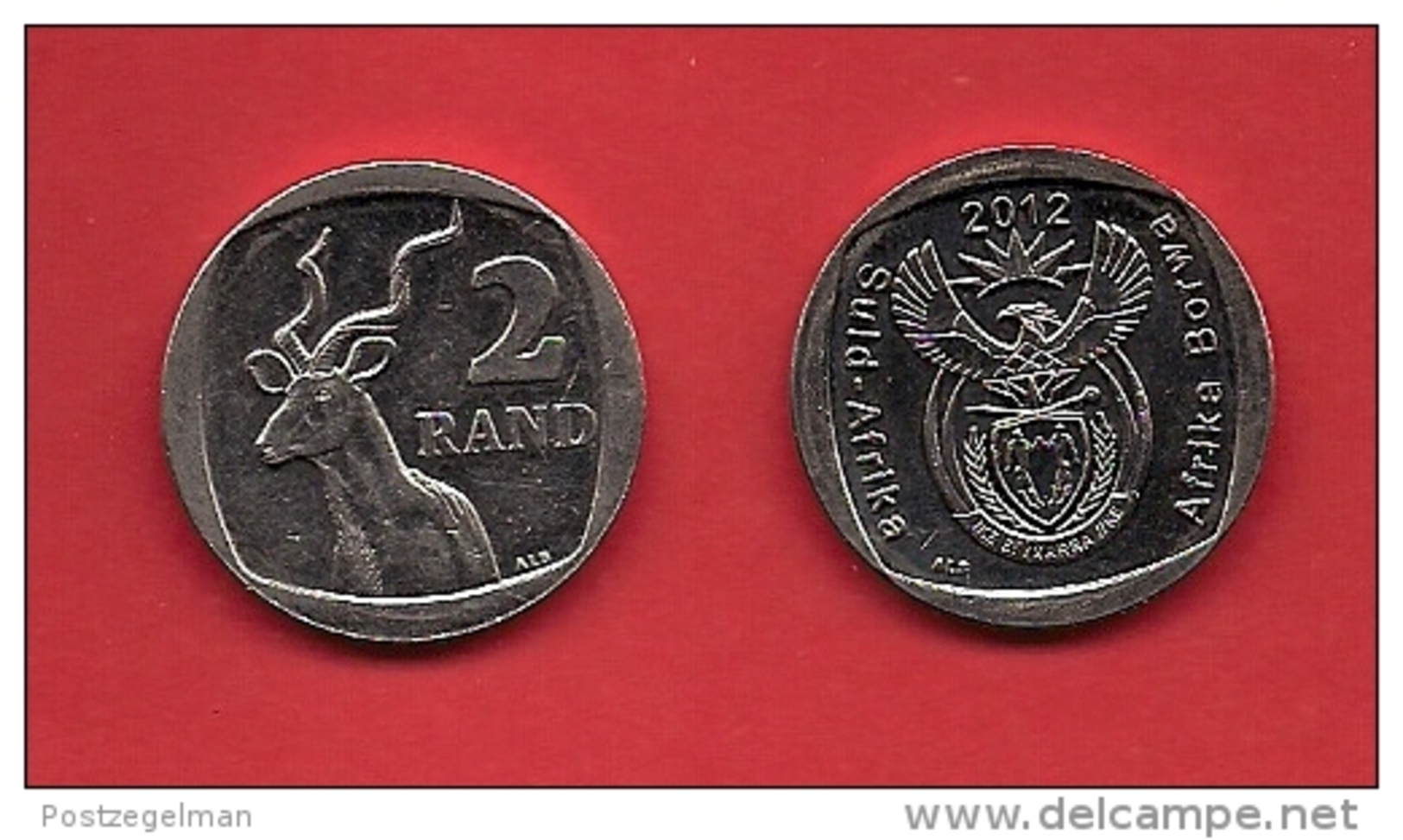 SOUTH AFRICA, 2012,  Circulated Coin,  2 Rand, Kudu, Km165A, C1338 - Zuid-Afrika