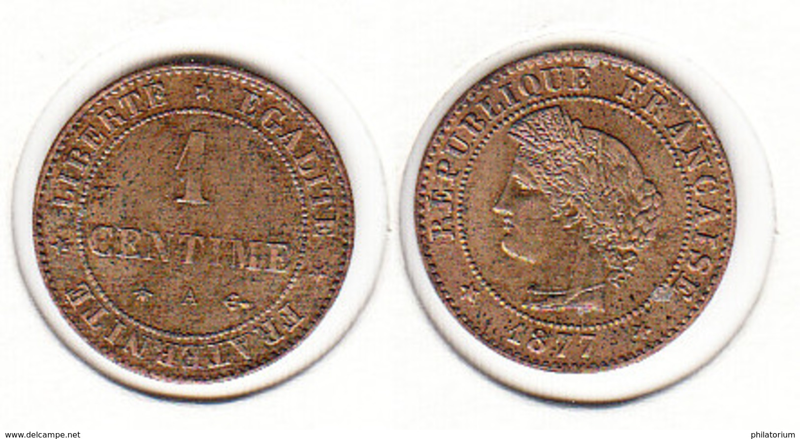 France  1 Centime  1877 A   1c - Autres & Non Classés