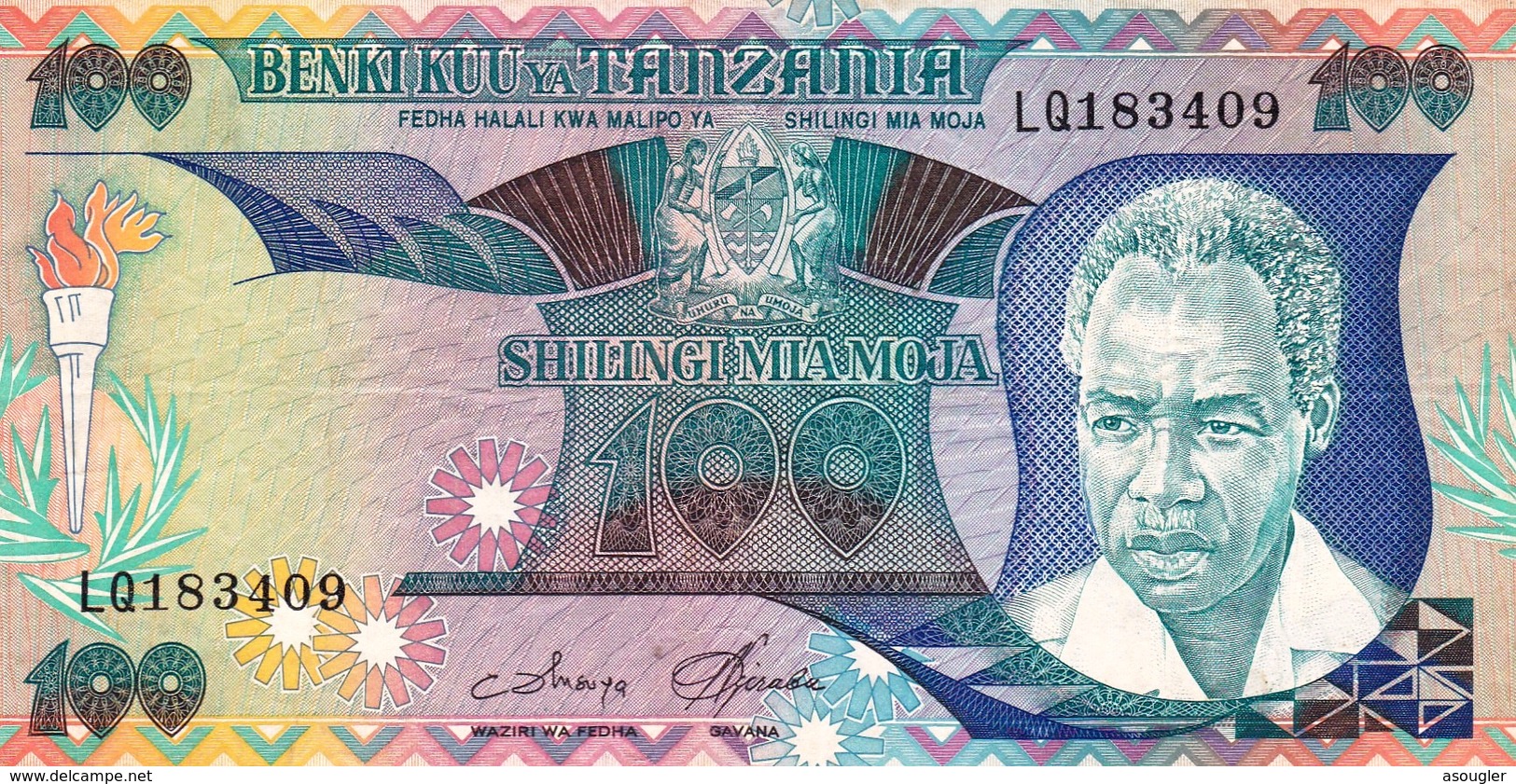 Tanzania 100 Shilingi ND 1986 VF-EXF P-14a  (free Shiping Via Regular Air Mail (buyer Risk) - Tanzanie