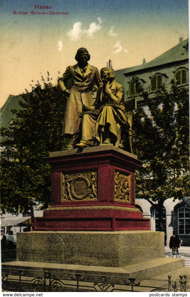 Hanau, Brüder Grimm-Denkmal, 1915 Nach Cöln Versandt - Hanau