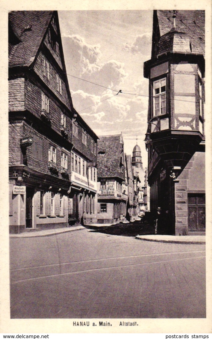 Hanau, Altstadt Mit Bäckerei Baumgärtner, Um 1910/20 - Hanau