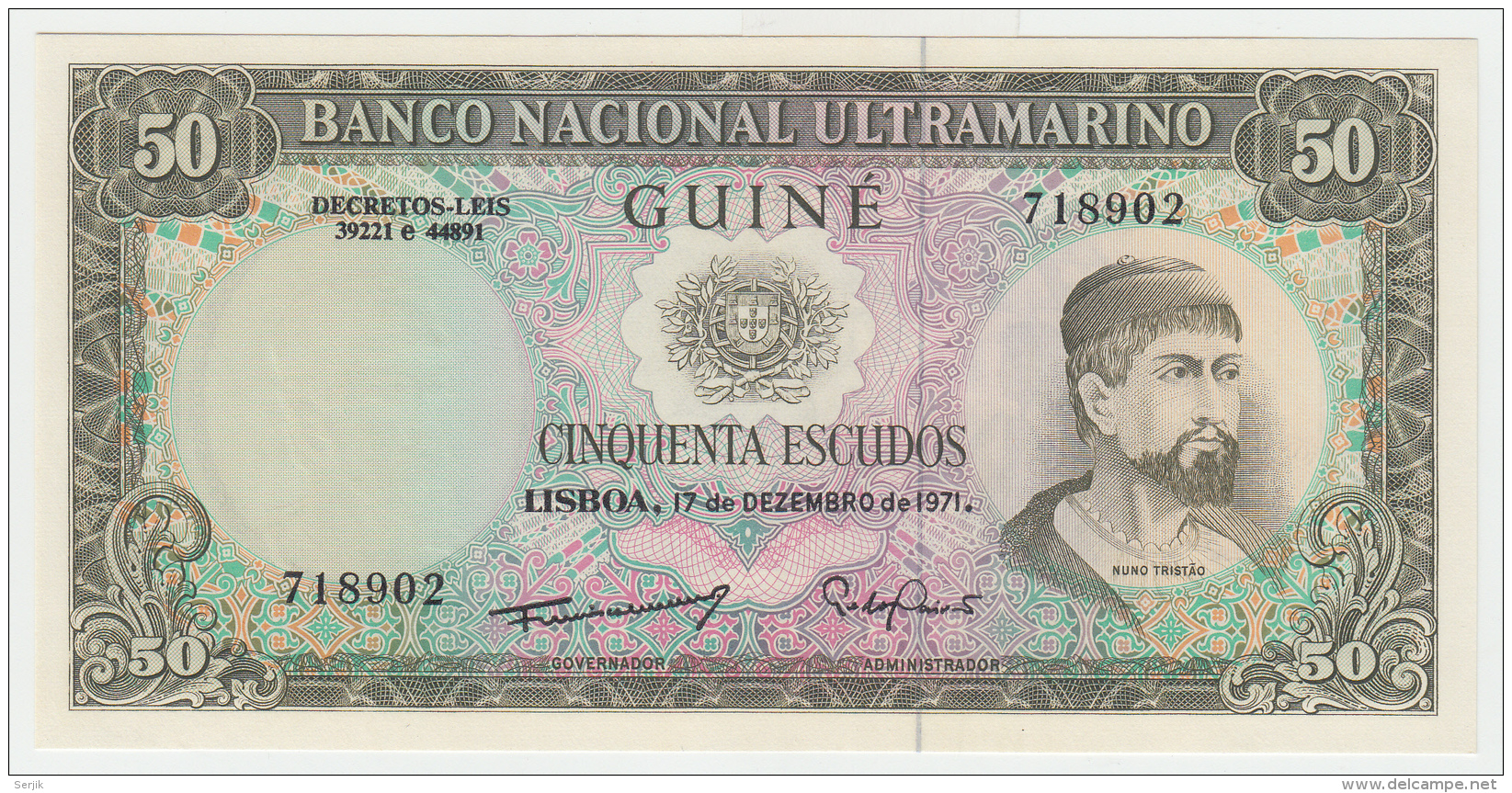 Portuguese Guinea 50 Escudos 1971 UNC NEUF Pick 44 - Guinea