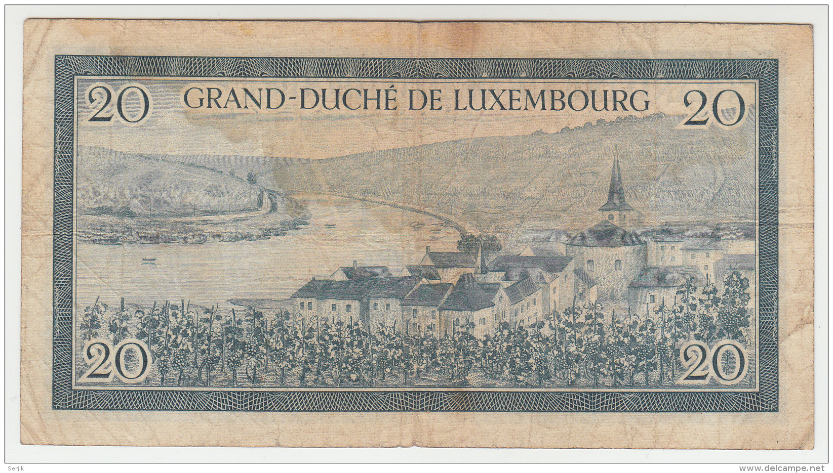 LUXEMBOURG 20 FRANCS 1955 VF Pick 49 - Luxembourg