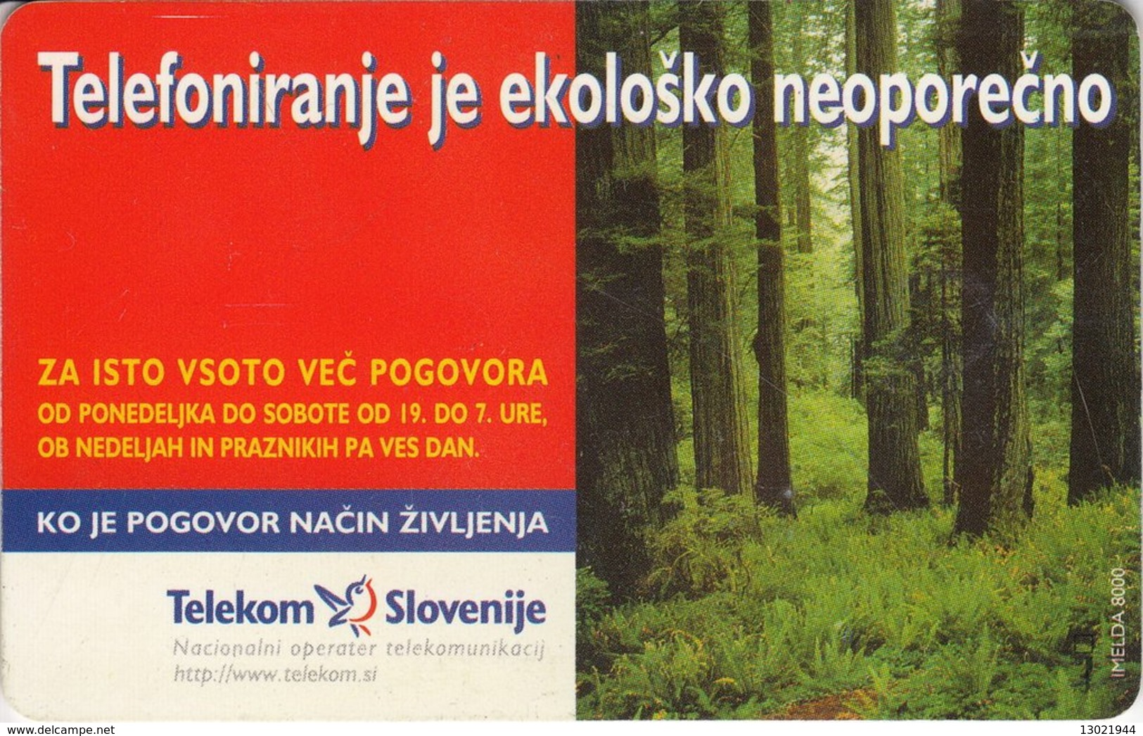 SLOVENIA SCHEDA TELEFONICA Dnevni Pavlinček / Telefoniranje Je Ekološko Neoporečno- FARFALLA - Sin Clasificación