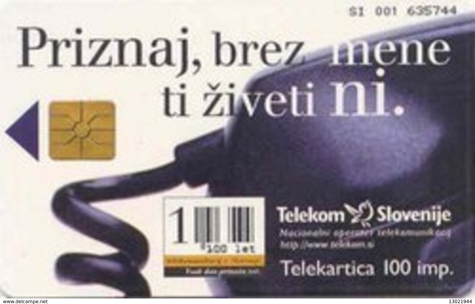 SLOVENIA SCHEDA TELEFONICA Priznaj, Brez Mene Ti Živeti Ni - Ohne Zuordnung