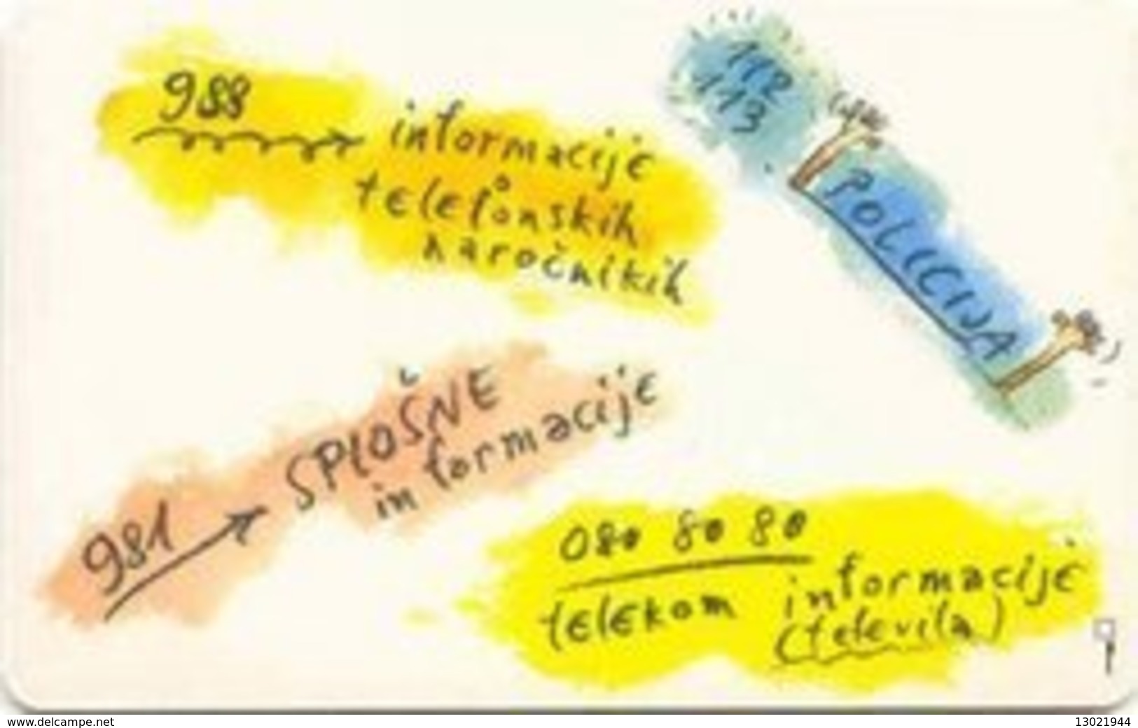 SLOVENIA SCHEDA TELEFONICA Fonton / Splošne Informacije - Non Classificati