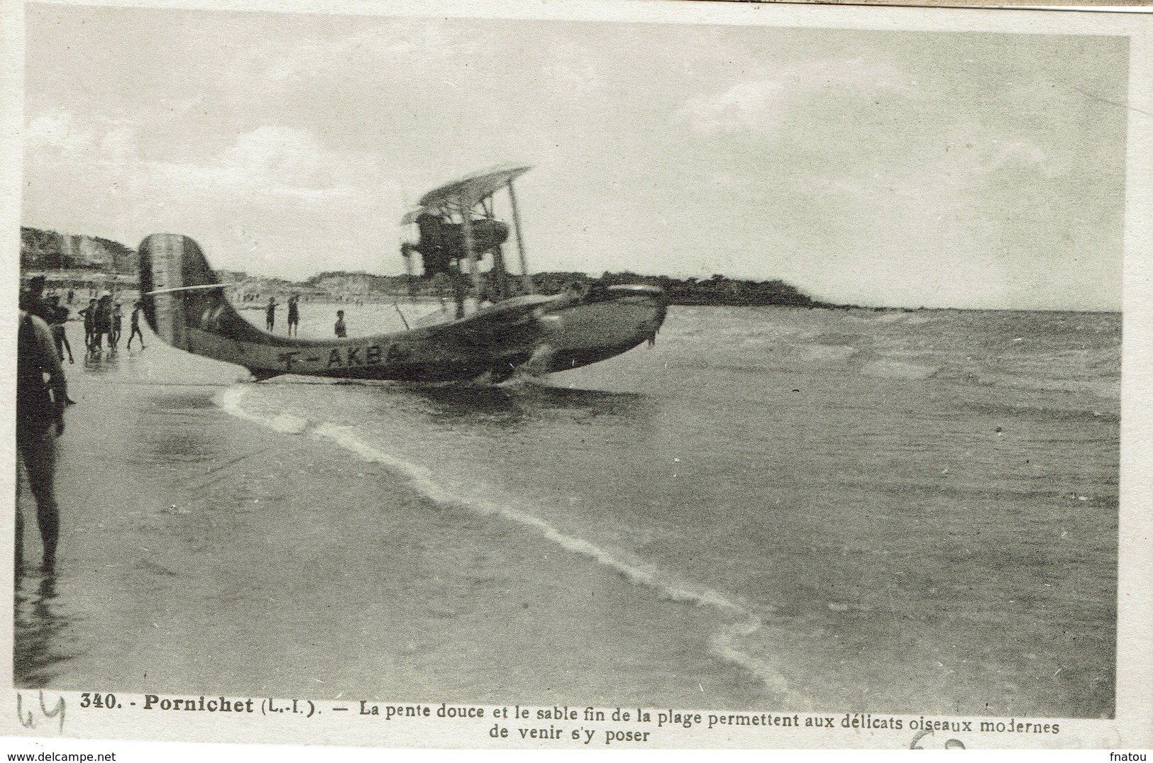 Pornichet (66), Hydravion Sur La Plage, Carte Peu Courante - Pornichet