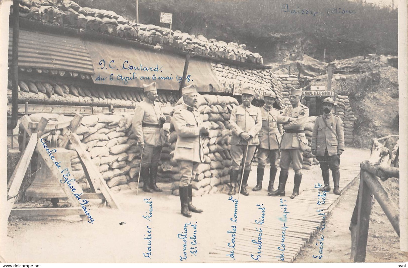 02 - CPA Photo Militaire PAISSY PC Goutard Du 6 Av Au 6 Mai 1918 La Cloche De L'église Bombardée Et Récupérée RARE - Autres & Non Classés