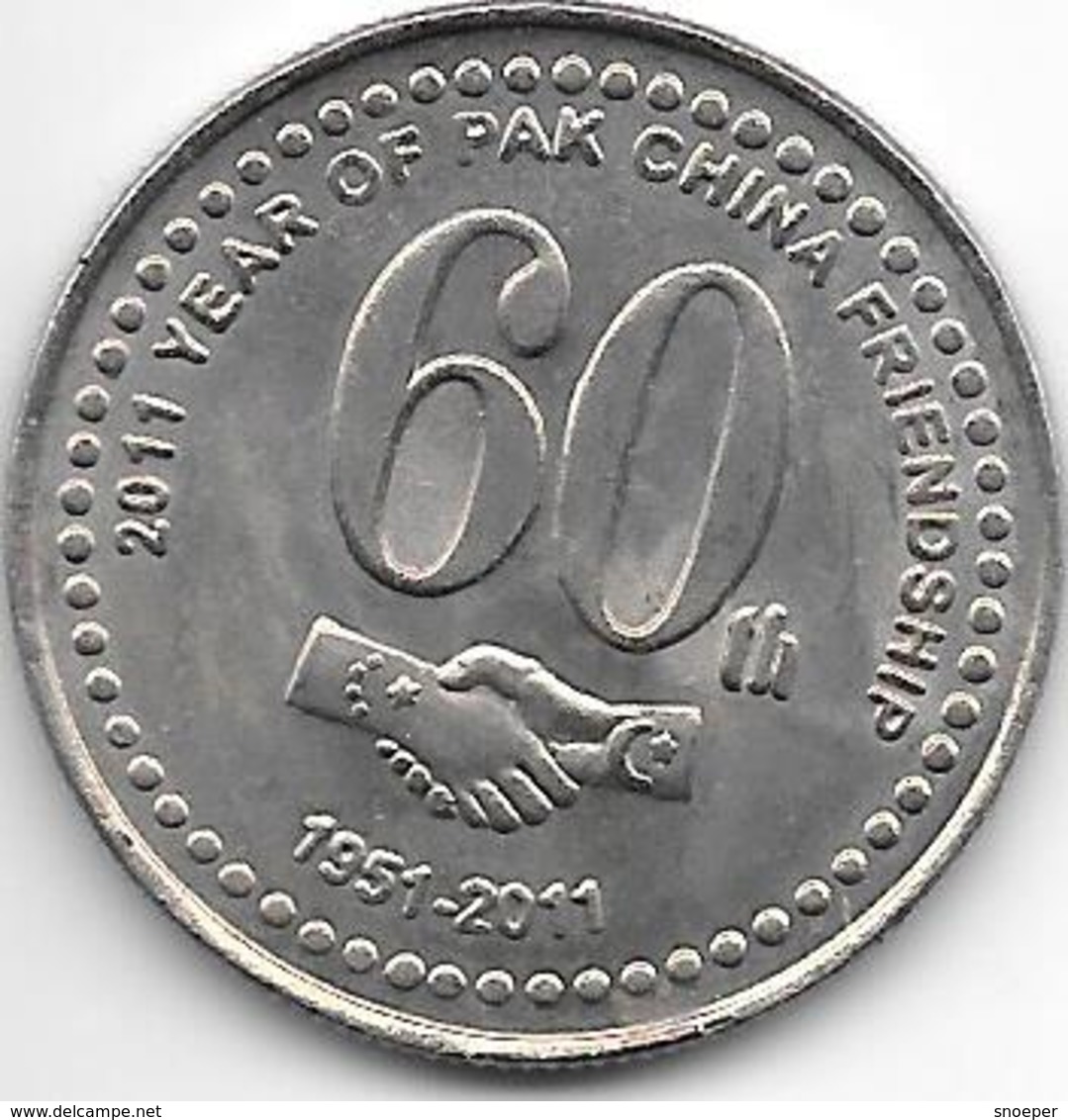 *pakistan 20 Rupee 2011 60 Years China Unc - Pakistan