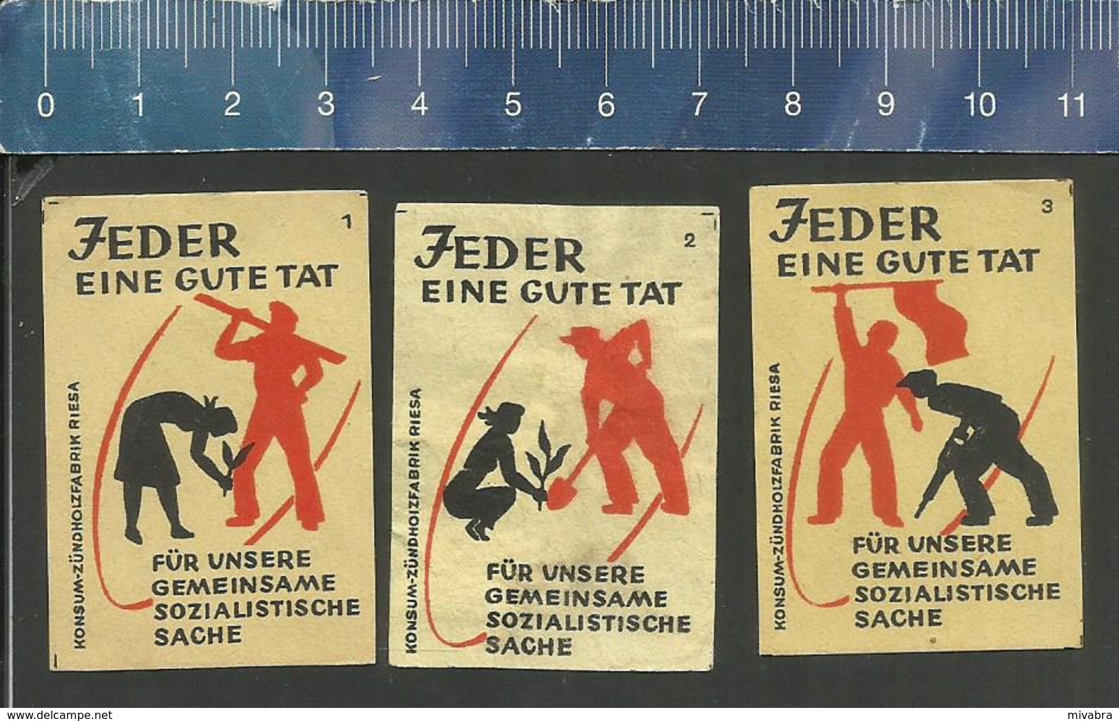 JETER EINE GUTE TAT - 1958  Old Matchbox Labels Former DDR - Boites D'allumettes - Etiquettes