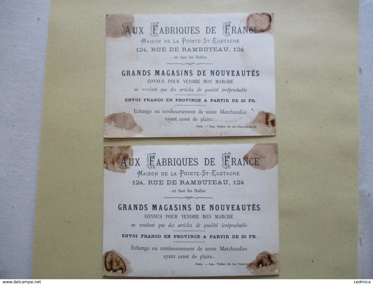 2 CHROMOS EXPOSITION UNIVERSELLE DE 1878 HOLLANDE ET ANGLETERRE AUX FABRIQUES DE FRANCE MAISON DE LA POINTE ST EUSTACHE - Autres & Non Classés