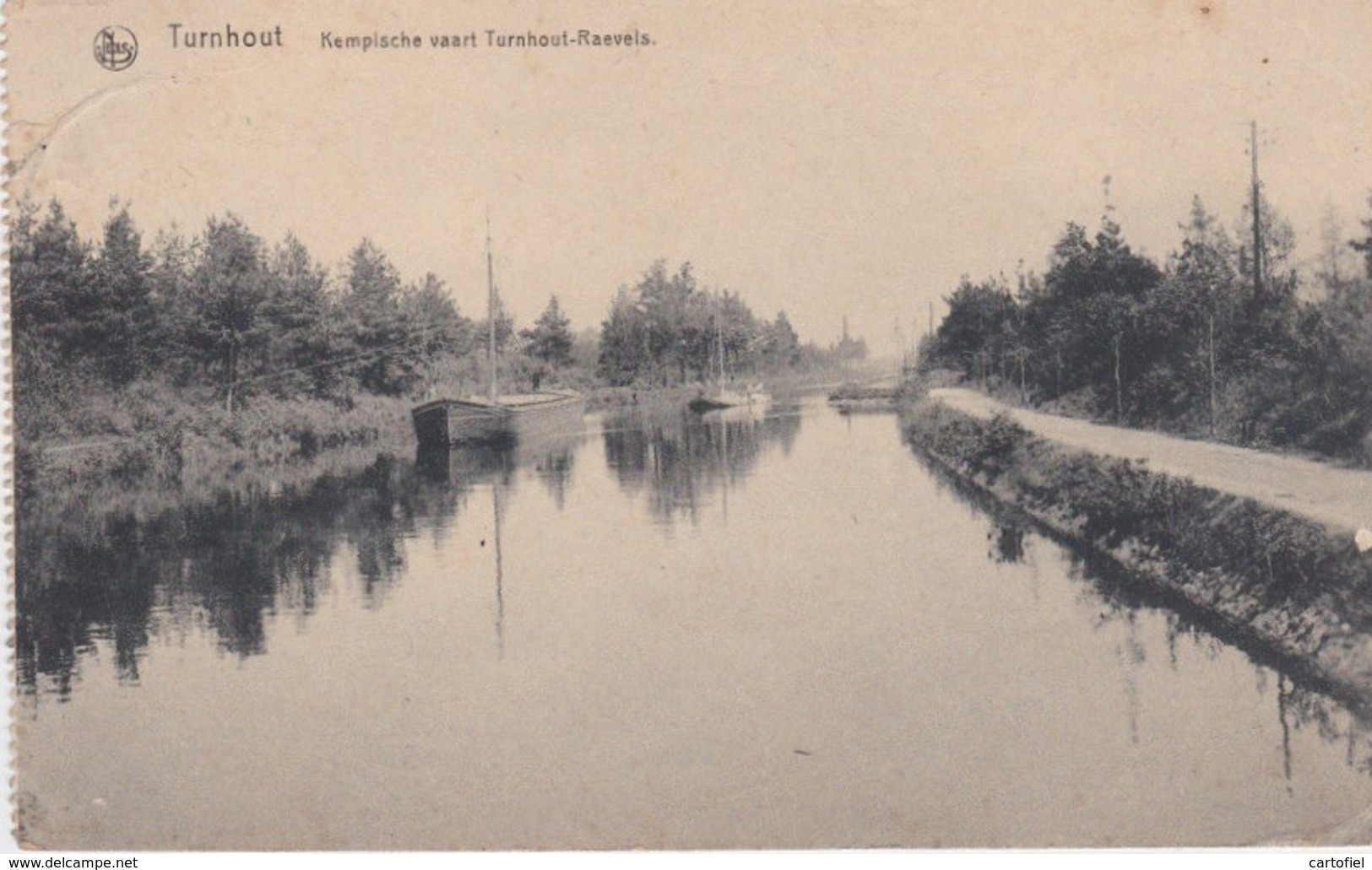 TURNHOUT-KEMPISCHE VAART-TURNHOUT-RAEVELS-SCHEEPVAART-PENICHE-UITG.GEORG STILKE-VERSTUURD-1920-ZIE DE 3 SCANS-RARE ! ! ! - Turnhout