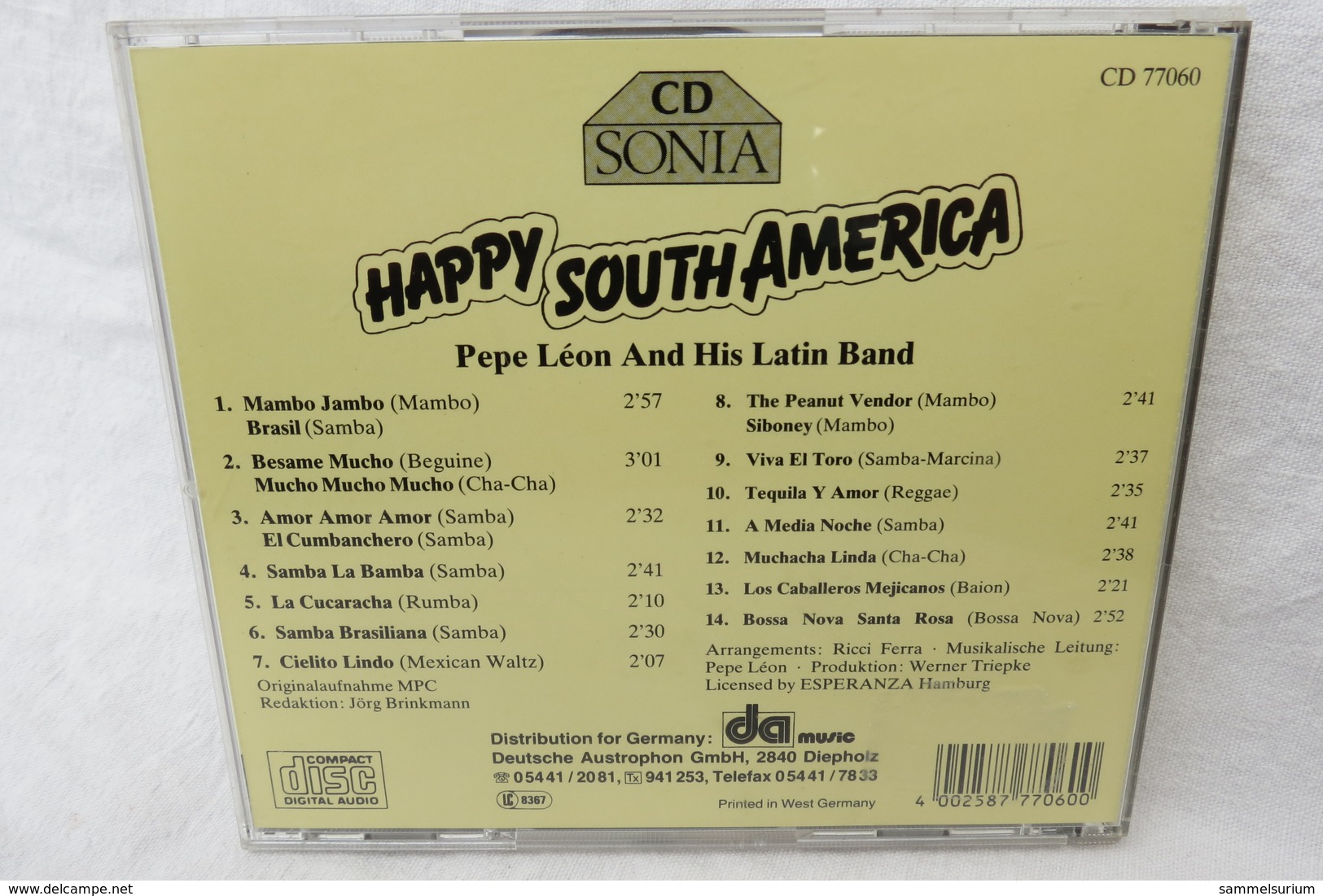 CD "Pepe Léon And His Latin Band" Happy South America - Wereldmuziek
